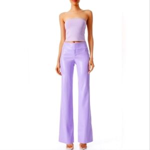 Alice and Olivia Purple Vegan Leather pants